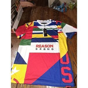 New Medium Reason Primary Short Sleeve Streetware Casual Tee Tshirt Pullover NWT